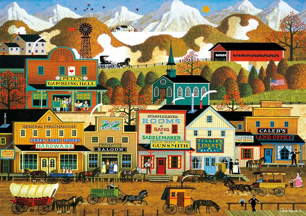 Buffalo Games - Charles Wysocki - Pete's Gambling Hall - 300 Piece Jigsaw Puzzle