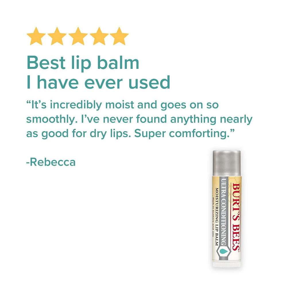Burt’s Bees® 100% Natural Origin Lip Balm, Ultra Conditioning with Kokum Butter -, 1 Tube