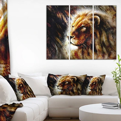 Design Art  Majestically Peaceful Lion  Canvas Print