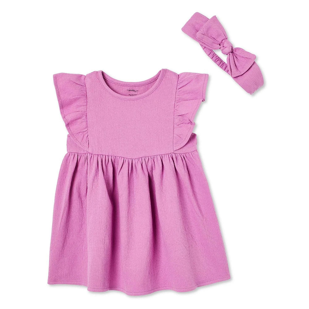 Ensemble 2 pièces avec robe à volants George pour bébés filles Tailles 0-24 mois