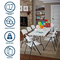 COSCO Commercial Plastic, Indoor/Outdoor Folding Chair, 300 lb. Weight Rating, Double Braced, White, 4-Pack