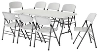 COSCO Commercial Plastic, Indoor/Outdoor Folding Chair, 300 lb. Weight Rating, Double Braced, White, 4-Pack