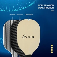 Soozier Wood Pickleball Paddles Set of 4 with 4 Balls and Carry Bag