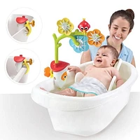 Jouets de Bain Yookidoo - Mobile de Bain Sensoriel pour Nouveau-nés et Bébés - Jouet de Bain à Piles, Multisensoriel avec Débit d'Eau Réglable et Rotation des Fleurs (0-2 ans)