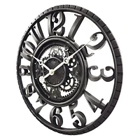 hometrends Skeleton Wall Clock, 22" Gear Clock