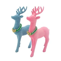 Packed Party "Oh Deer!" Blue Flocked Deer Holiday Decoration, BLUE FLOCKED DEER