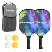 Soozier Pickle Balls Racket Set of 2 with 4 Balls and Carry Bag