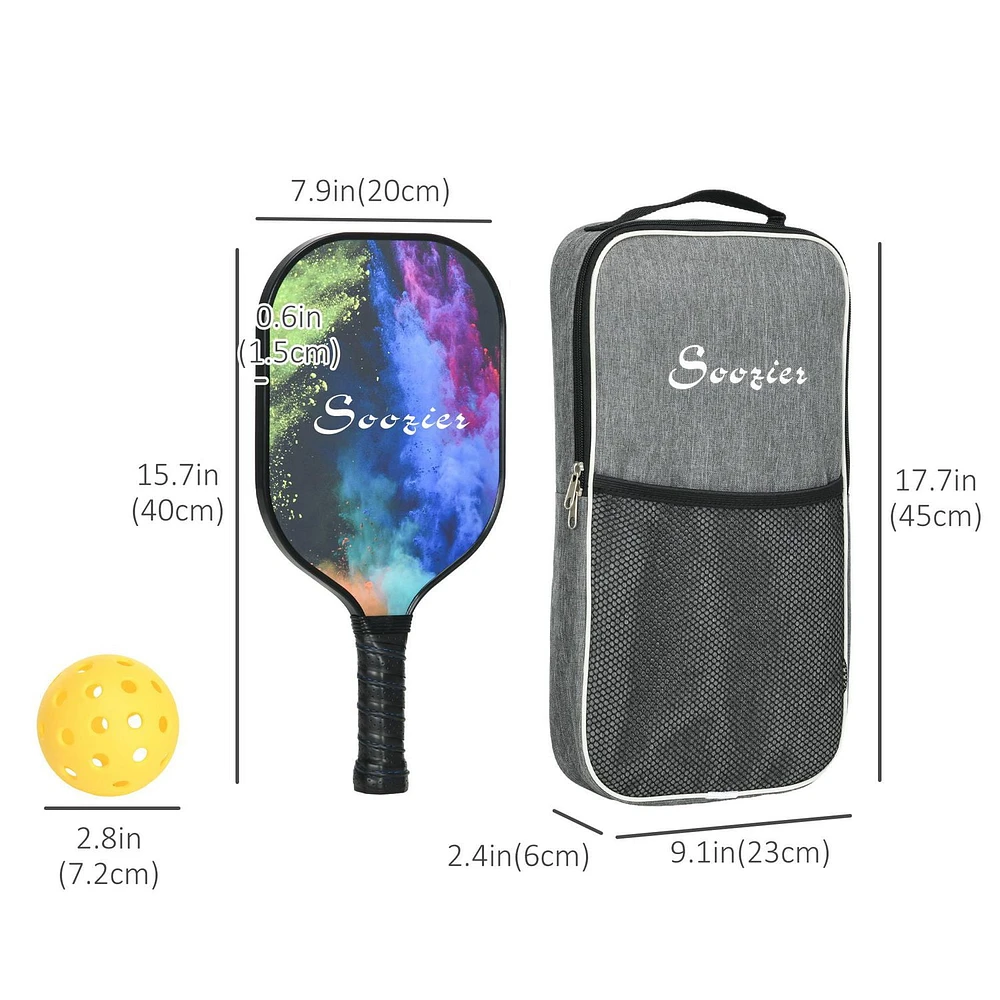 Soozier Pickle Balls Racket Set of 2 with 4 Balls and Carry Bag