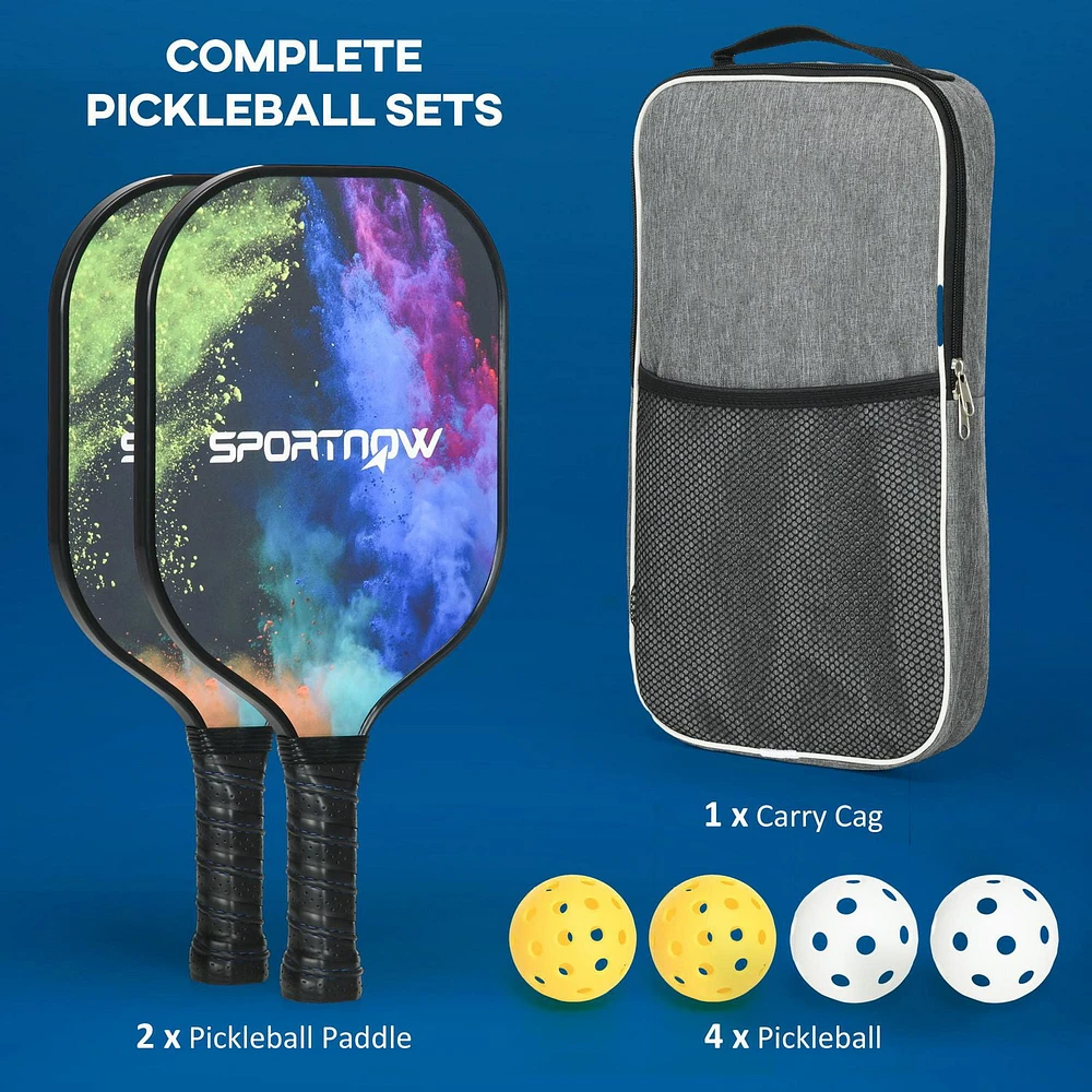 Soozier Pickle Balls Racket Set of 2 with 4 Balls and Carry Bag