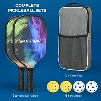 Soozier Pickle Balls Racket Set of 2 with 4 Balls and Carry Bag