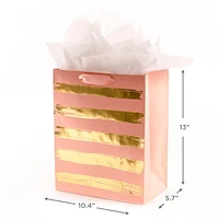 Hallmark Gold and Pink Gift Bag Assortment (Pack of 3: 2 Large 13" and 1 Medium 9") for Birthdays, Mother's Day, Anniversaries and More