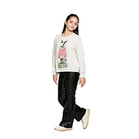 Justice Girls Bunny Puff Jacket Long Sleeve Crew