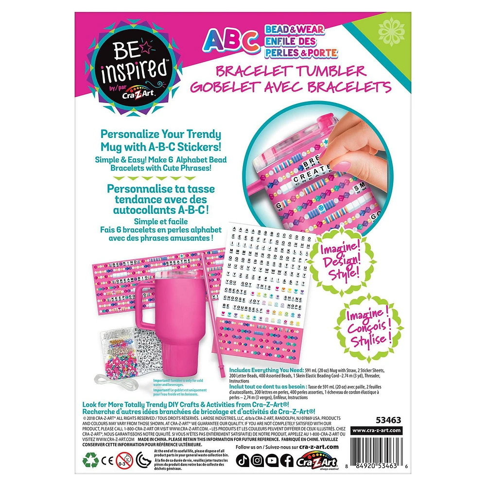 Cra-Z-Art: BE INSPIRED ABC Friendship Bracelet Tumbler, Bracelet Making Set