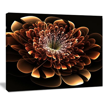 Design Art Brown Fractal Flower Floral Digital Canvas Art Print