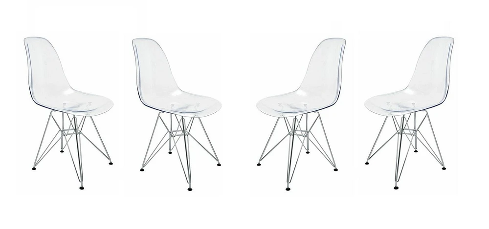 Heavenly Collection Clear Chrome Chair