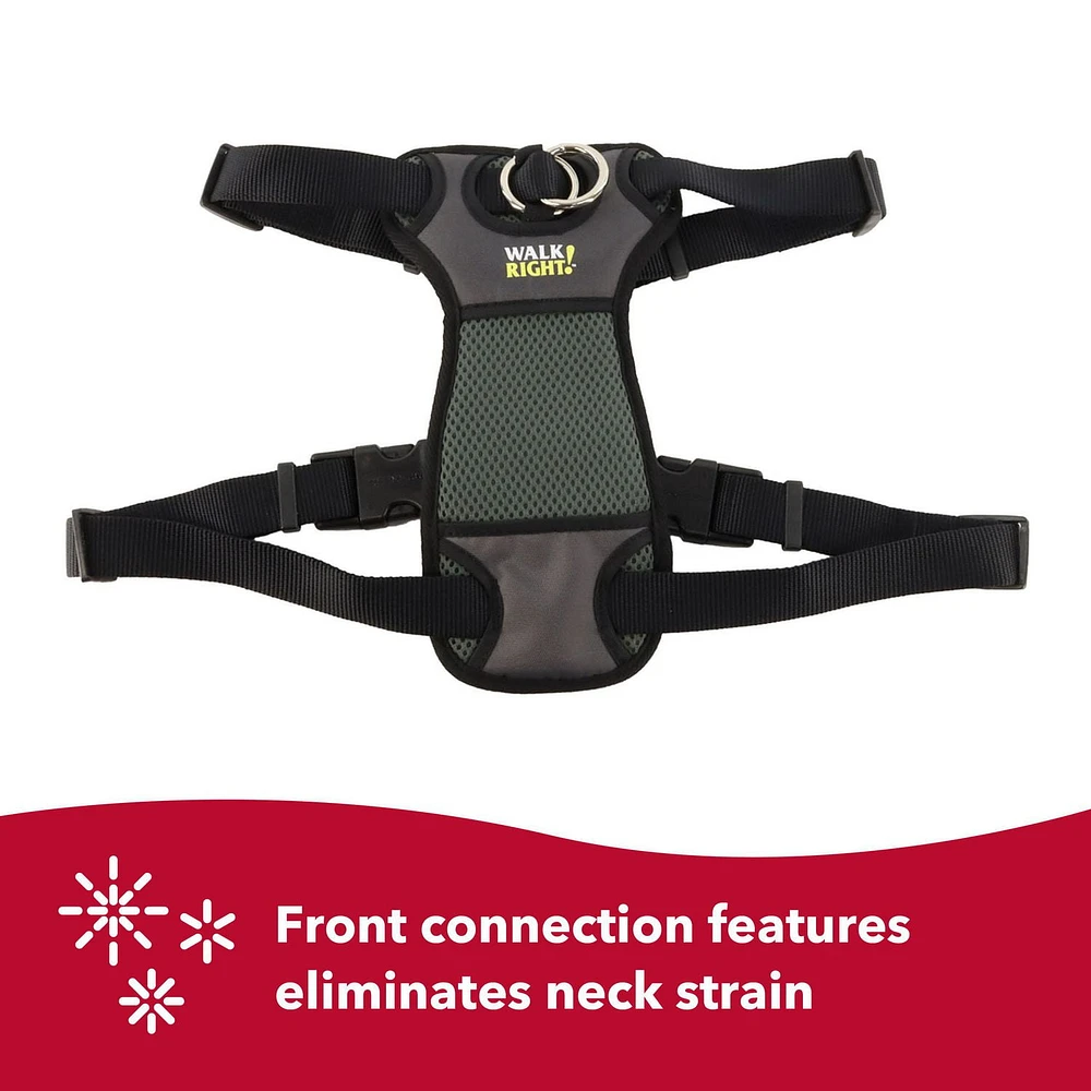 Coastal Walk Right!® Harnais pour chien rembourré à connexion frontale, noir