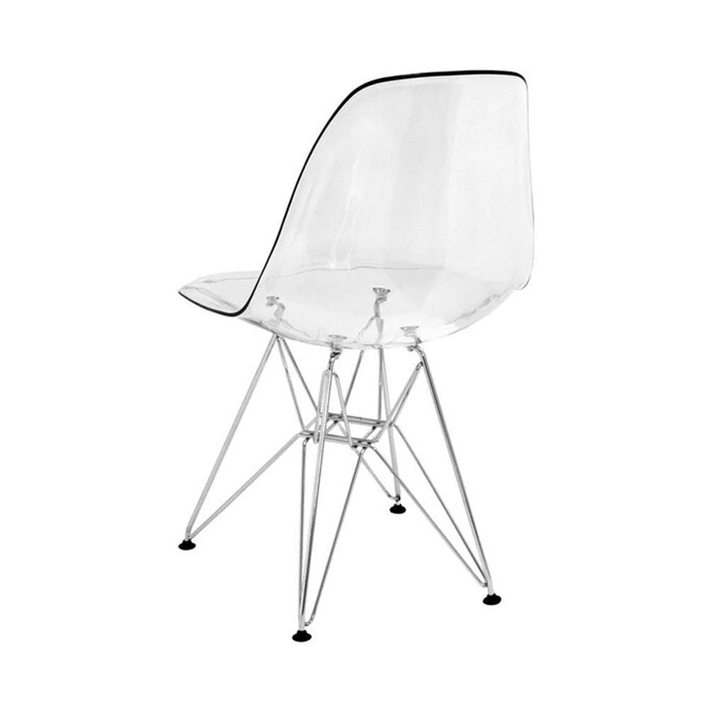 Heavenly Collection Clear Chrome Chair