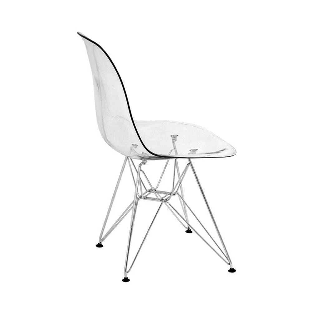 Heavenly Collection Clear Chrome Chair