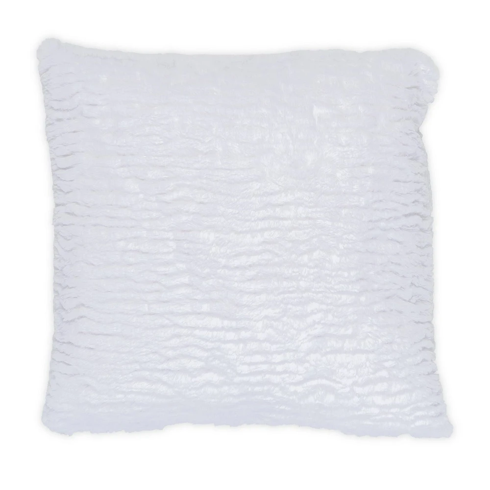 hometrends White Fur Decorative Pillow, 18"x18"