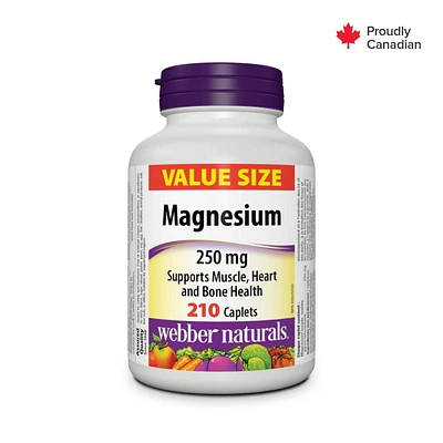 Webber Naturals Magnésium 250 mg caplets 210 caplets