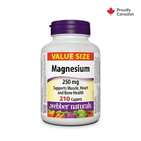Webber Naturals Magnesium 250 mg Caplets, 210 Caplets