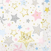 Twinkle Twinkle Little Star Lunch Napkins, 16 CT, 2 Ply, Each measures 6.5" x 6.5" when folded