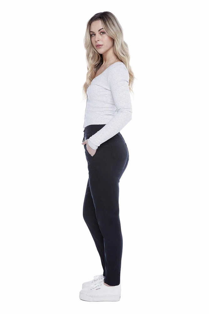 Jeaniologie ™ Ladies Mid Rise Pull on Jogger - Black