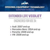 PEAK® OET Extended Life Violet 50/50 Pre-Diluted Antifreeze/Coolant  for European Vehicles, 3.78 Liters, PEAK OET AFC 50/50 Euro Violet