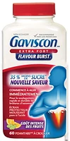 Gaviscon Extra Strength Flavour Burst Fruit Blast Tablets, 60 CHEWABLE FOAMTABS