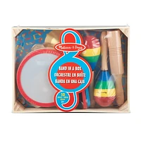 Melissa & Doug Band-in-a-Box Clap! Clang! Tap! - 10-Piece Musical Instrument Set, Band Set