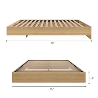 Nexera Nordik Platform Bed, Natural Maple