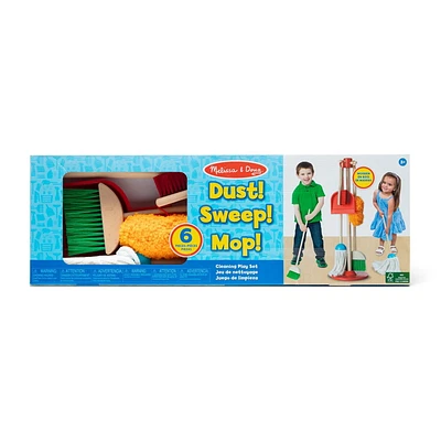 Melissa & Doug Dust! Sweep! Mop! 6-Piece Pretend Play Cleaning Set - FSC Certified, Dust, Sweep & Mop