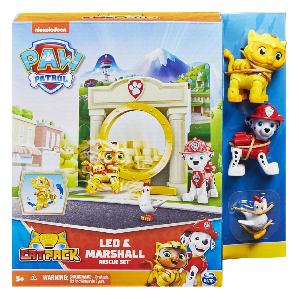 PAW Patrol, Cat Pack Leo and Marshall Action Figure Playset, Kids Toys for Ages 3 and up