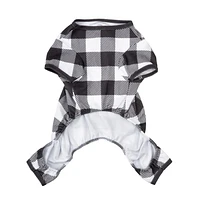 Vibrant Life Checkered Pet Holiday PJ for Pets -Dog and Cat Pajamas - Black & White