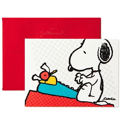 Cartes Peanuts sans texte – Snoopy et sa machine à écrire – Hallmark (10 cartes et enveloppes)