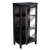 Winsome Poppy Display cabinet with Glass Door in Black Finish - 20523