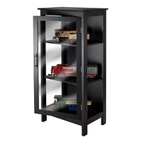 Winsome Poppy Display cabinet with Glass Door in Black Finish - 20523