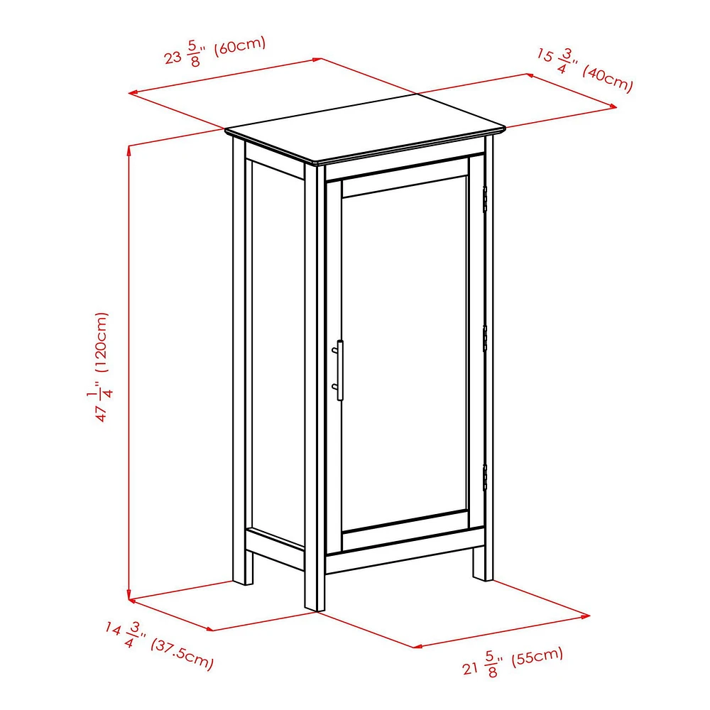 Winsome Poppy Display cabinet with Glass Door in Black Finish - 20523