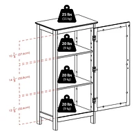 Winsome Poppy Display cabinet with Glass Door in Black Finish - 20523