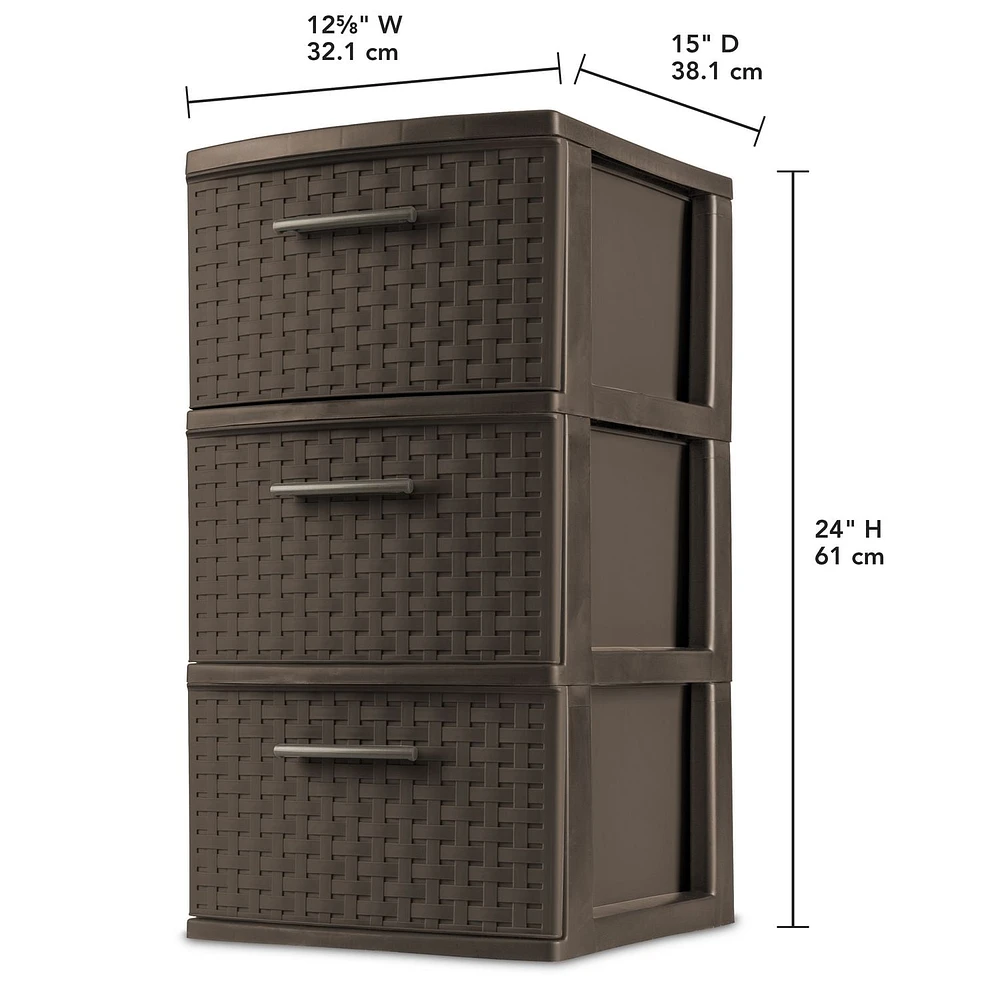 Sterilite 3 Drawer Espresso Weave Tower, 1 unit