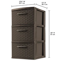 Sterilite 3 Drawer Espresso Weave Tower, 1 unit