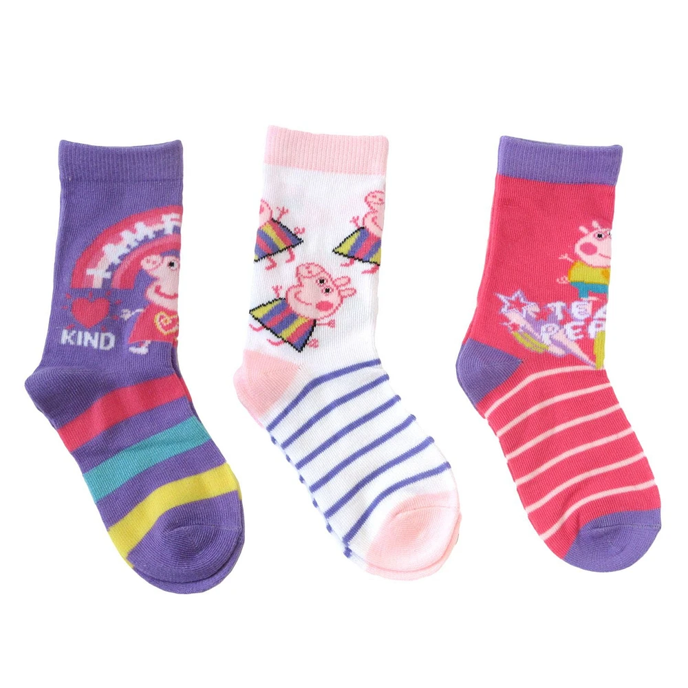 Mi-chaussettes Peppa Pig pour filles en paq. de 3