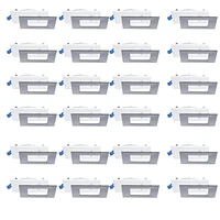 Nadair 4" LED Ultra Square slim recessed light, 3000K, 24-pack, Dimmable