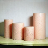 Hometrends 8" MAGNOLIA & MULBERRY Scented Pillar Candle, 4"Dia x 8"H