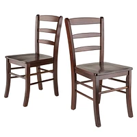 Winsome Alamo 3-Piece Round Drop Leaf Table with 2 Ladder Back Chairs - 94305