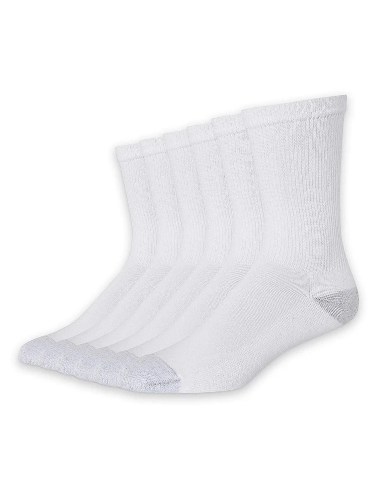 Hanes Chaussettes mi-mollet P6 Cushion Protection contre les odeurs pour homme Taille 6-12