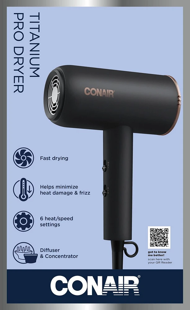 Conair 1875 Watt Titanium Pro Hair Dryer