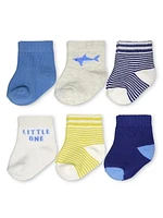Carter's Child of Mine Boys' 6-Pack Shark Crew Socks
