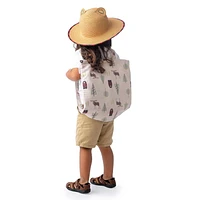 FlapJackKids - Kids Lifeguard Straw Hat - Bear - Wide Brim Sun Hat - UPF 50+