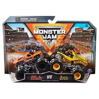 Monster Jam, Official Earth Shaker Vs. Bad Company Die-Cast Monster Trucks, 1:64 Scale, Kids Toys for Boys Ages 3 and up